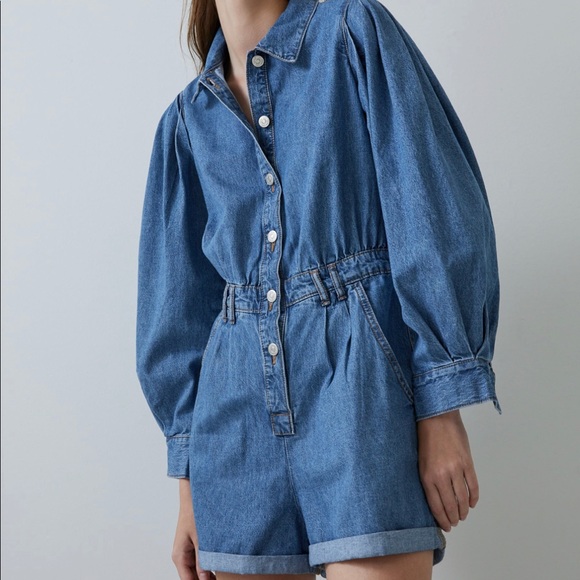 zara denim playsuit